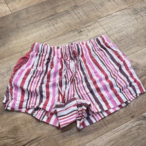 Auden Pink and White Striped Women's Pajama Shorts